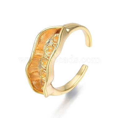 Brass Bean Pod Open Cuff Finger Ring Settings(KK-N231-325)-3