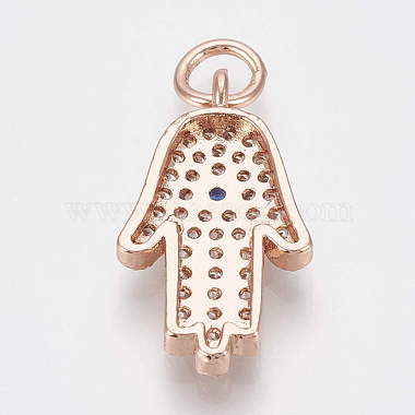 Pendentifs avec zircon cubiques à micro-pavés en laiton(ZIRC-Q018-020RG)-2