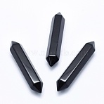 Natural Obsidian No Hole Healing Stones, Reiki Energy Balancing Meditation Therapy Wand, Faceted, Double Terminated Points, 51~55x10.5~11x9.5~10mm(G-G760-J05)