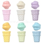 60Pcs 2 Styles Opaque Acrylic Beads, Imitation Food, Ice Cream Cone & Conch, Mixed Color, 17~20x16~16.5mm, Hole: 2mm, 5pcs/color, 30pcs/style(SACR-CJ0001-86)