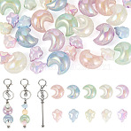 DIT Keychain Making Kits, including 5Pcs Stainless Steel Beadable Keychain Bar, 30Pcs Acrylic Beads, Mixed Shapes, Mixed Color, 148mm(DIY-TA0013-99)