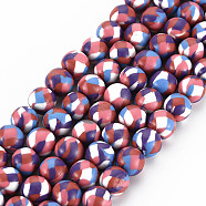 Handmade Polymer Clay Beads Strands, for DIY Jewelry Crafts Supplies, Round, Indian Red, 8.5~9x8mm, Hole: 1.8mm, about 40pcs/strand, 12.80 inch(32.5cm)(CLAY-N008-054-02)