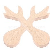 Unfinished Beech Wood Blank Spoon, Carving Spoons, for Wood Craft Supplies, Antlers Shape, BurlyWood, 170x53x21mm(WOOD-WH0108-73)