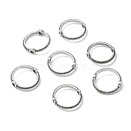 Tibetan Style Zinc Alloy Bead Frames, Round Ring, Antique Silver, 7mm, Hole: 0.8mm(FIND-YW0004-43C)