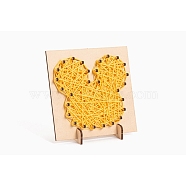 DIY String Art Kit Arts and Crafts for Children, Including Wooden Stencil and Woolen Yarn, Mouse Pattern, 16x21x0.3cm(DIY-P014-B01)