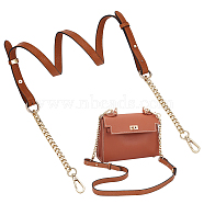Leather Adjustable Bag Straps, with Alloy Chain & Swivel Clasp, Light Gold, 112~120x1.4cm(FIND-WH0111-471)