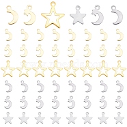 DICOSMETIC 180Pcs 6 Style Stainless Steel Charms, Mixed Shape, Golden & Stainless Steel Color, 10~14.5x6~12.5x0.5~0.6mm, Hole: 1.2~1.4mm, 30pcs/style(STAS-DC0002-19)