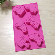Airplane & Motorcycle & Car & Van & Bus & Tractor Cake Silicone Molds, Bake Molds, Random Color, 295x172x33mm(BAKE-PW0001-053)
