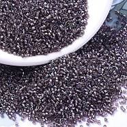 MIYUKI Delica Beads, Cylinder, Japanese Seed Beads, 11/0, (DB1760) Sparkling Lined Smoky Amethyst AB, 1.3x1.6mm, Hole: 0.8mm, about 10000pcs/bag, 50g/bag(SEED-X0054-DB1760)