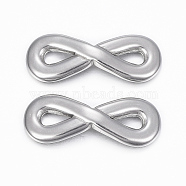 304 Stainless Steel Links connectors, Infinity, Stainless Steel Color, 28x11x2mm, Hole: 5x3mm(STAS-G179-32P)
