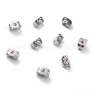 Brass Friction Ear Nuts, Ear Locking Earring Backs for Post Stud Earrings, with 3 Holes, Platinum, 6x4.5x3.5mm, Hole: 1mm(KK-O131-06P-C)