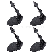 Plastic Assembled Action Figure Display Holders, Doll Model Support Stands, with Iron Screws & Nuts, Black, Undisassembled: 23.2x18.3x1cm(ODIS-WH0248-148)