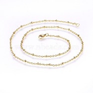 304 Stainless Steel Cable Chains Necklaces, Golden, 18.11 inch(46cm), 2mm(NJEW-P223-02G)