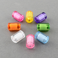 Transparent Acrylic Beads, Bead in Bead, Faceted, Column, Mixed Color, 12x8mm, Hole: 2mm, about 1140pcs/500g(TACR-S088-12x8mm-M)
