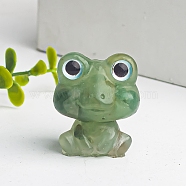 Resin Frog Display Decoration, with Natural Green Aventurine Chips inside Statues for Home Office Decorations, 25x20x30mm(PW-WG25757-08)