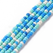 Glass Seed Bead Strands, Round Hole, Round, Deep Sky Blue, 2.5~3x1.8~2.5mm, Hole: 1mm, about 191~200pcs/strand, 16.06~16.26 inch(40.8~41.3cm)(LAMP-B021-04L)