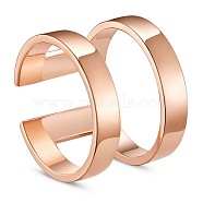 SHEGRACE Simple Fashion 925 Sterling Silver Cuff Rings, Open Rings, Rose Gold, Size 8, 18mm(JR154B)