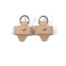 Leather Undamaged Bag D Ring Connector, No Punch Detachable Bag Handle Cover for Adding Handbag Crossbody Shoulder Strap, BurlyWood, 1.2cm, Inner Diameter: 2.5cm(PURS-PW0010-29F)