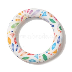 Silicone Beads, Ring, Colorful, 65x10mm, Hole: 3mm(SIL-Z010-04C)