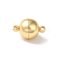 Brass Magnetic Clasps, Ball, Real 18K Gold Plated, 16x10mm, Hole: 1.5mm(KK-B079-03G)