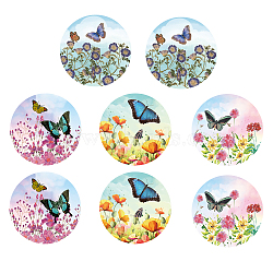 Flat Round PVC Self Adhesive Sticker, Window Decorations Accessories, Butterfly Pattern, 350x240mm, 4pcs/set(AJEW-WH0182-015)