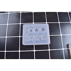 Star Decoration Silicone Molds, for UV Resin, Epoxy Resin Jewelry Making, White, 49x39x7mm(SIMO-PW0001-212B)