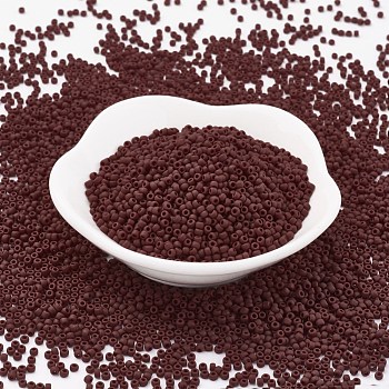 TOHO Japanese Seed Beads, Round, (46F) Opaque Frost Oxblood, 11/0, 2x1.5mm, Hole: 0.5mm, about 42000pcs/pound