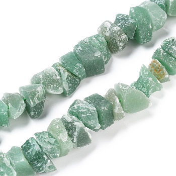 Natural Green Aventurine Beads Strands, Rough Raw Stone, Nuggets, 13~21x5~13mm, Hole: 1.2mm, about 23~24pcs/strand, 7.87 inch~8.26 inch(20~21cm)