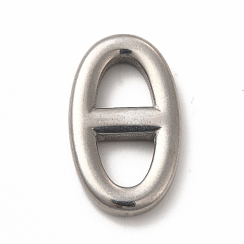 304 Stainless Steel Connector Charms, Navy Mesh Charms, Oval, Stainless Steel Color, 25x15x3.5mm, Hole: 7x7mm