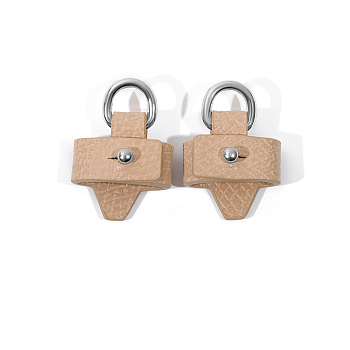 Leather Undamaged Bag D Ring Connector, No Punch Detachable Bag Handle Cover for Adding Handbag Crossbody Shoulder Strap, BurlyWood, 1.2cm, Inner Diameter: 2.5cm