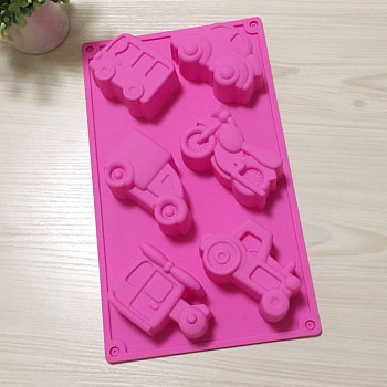 Airplane & Motorcycle & Car & Van & Bus & Tractor Cake Silicone Molds, Bake Molds, Random Color, 295x172x33mm
