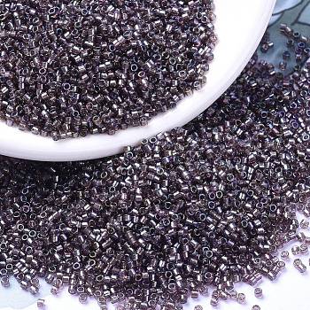 MIYUKI Delica Beads, Cylinder, Japanese Seed Beads, 11/0, (DB1760) Sparkling Lined Smoky Amethyst AB, 1.3x1.6mm, Hole: 0.8mm, about 10000pcs/bag, 50g/bag