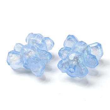 Luminous Transparent Acrylic Beads, Glow in the Dark, Bear, Blue, 18.5x17x12mm, Hole: 2.2mm