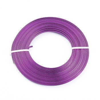 Aluminum Wire, Flat Craft Wire, Bezel Strip Wire for Cabochons Jewelry Making, Purple, 5x1mm, about 10m/roll