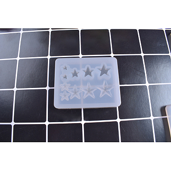 Star Decoration Silicone Molds, for UV Resin, Epoxy Resin Jewelry Making, White, 49x39x7mm