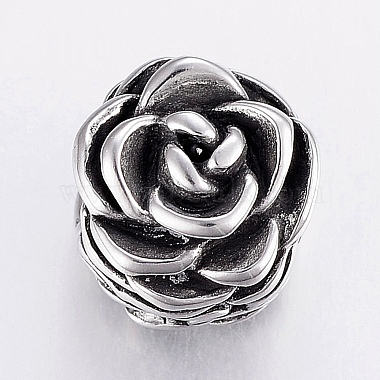 Antique Silver Flower Stainless Steel Beads