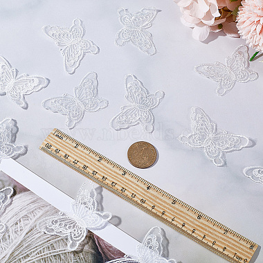 Butterfly Shape Polyester Lace Embroidery Sewing Ornament Accessories(DIY-WH0401-39A)-3