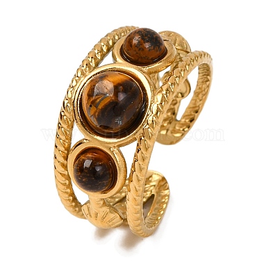 Round Tiger Eye Finger Rings