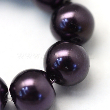 Baking Painted Pearlized Glass Pearl Round Bead Strands(HY-Q330-8mm-20)-3