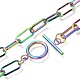 Chapado al vacío unisex 304 collares de cadena de clip de acero inoxidable(NJEW-H215-02MC)-2