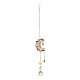 Iron Wire Winding Moon Chandelier Decor Hanging Prism Ornaments(HJEW-M002-23G)-1