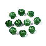Handmade Lampwork Beads, Flower, Lime Green, 10~11x11.5~12.5mm, Hole: 1.2mm(LAMP-T016-11G)