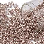 TOHO Round Seed Beads, Japanese Seed Beads, (PF552) Permafinish Opaque Galvanized Sweet Blush, 11/0, 2.2mm, Hole: 0.8mm, about 1110pcs/10g(X-SEED-TR11-PF0552)