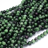 Round Natural Ruby in Zoisite Bead Strands, 8mm, Hole: 1mm, about 49pcs/strand, 15.3 inch(G-F222-11-8mm)