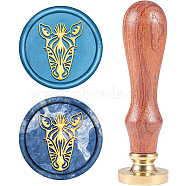 Wax Seal Stamp Set, Sealing Wax Stamp Solid Brass Head,  Wood Handle Retro Brass Stamp Kit Removable, for Envelopes Invitations, Gift Card, Animal Pattern, 83x22mm(AJEW-WH0208-701)