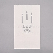 Halloween Luminary Bags, Flame Resistant Candle Bags, Tea Light Holder, for Wedding, Halloween, Birthday, Party, Word and Candle Pattern, White, 26x15x0.1cm, Unfold: 26x15x9cm(CARB-D007-02E)