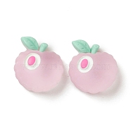 Transparent Resin Decoden Cabochons, Imitation Food, Apple, Pearl Pink, 15x15x8.5mm(RESI-F024-03)