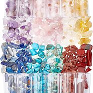 Nbeads 240G 12 Style Natural & Synthetic Mixed Gemstone Beads, No Hole/Undrilled, Chip, Mixed Color, 2~10.5x2~7x2~4mm, 20g/style(G-NB0003-23)