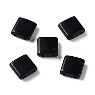 Opaque Acrylic Slide Charms, Square, Black, 5.2x5.2x2mm, Hole: 0.8mm(OACR-Z010-01C)