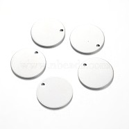 Flat Round Stainless Steel Blank Stapmping Tag Pendants, Stainless Steel Color, 20x1mm, Hole: 1.5mm(STAS-L166-08)